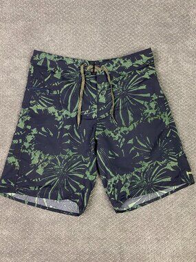 Patagonia Board Shorts Boardshorts Men's 34 Black Green Wavefarer Swim Trunks
